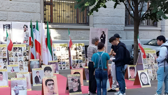 سانت غالن، سويسرا - وقفة الإيرانيين لدعم انتفاضة الشعب الإيراني في جميع أنحاء البلاد