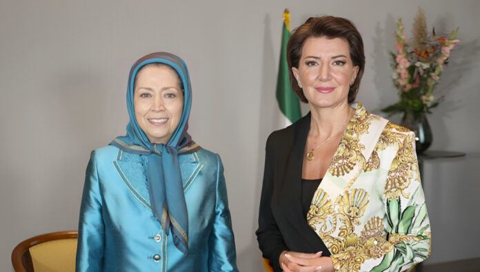 لقاء مريم رجوي مع عاطفة يحيى آغا، رئيسة جمهورية كوسوفو السابقة