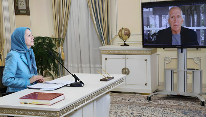 لقاء وحوار مريم رجوي مع السيناتور توم تيليس، العضو الأقدم في مجلس الشيوخ الأمريكي