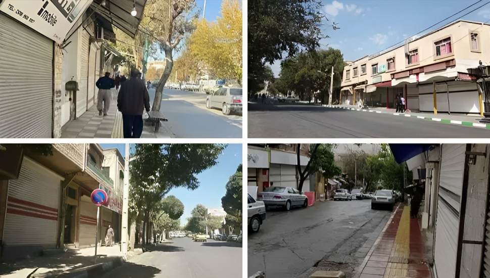 إضراب تجار السوق والكسبة في عدة مدن إيرانية في ذكرى الانتفاضة