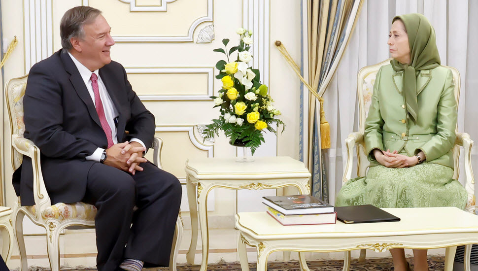 السيدة مريم رجوي تلتقي وتجري محادثات مع وزير الخارجية الأمريكي السابق السيد مايك بومبيو