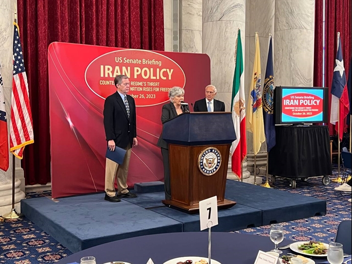 اجتماع في مجلس الشيوخ الأمريكي: سياسة إيران – مواجهة تهديدات النظام الإيراني خلال انتفاضة الشعب من أجل الحرية