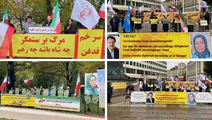 ميشيغان وأوتوبوري وتورونتو وتوركو ولاهاي - وقفات لأنصار منظمة مجاهدي خلق الإيرانية