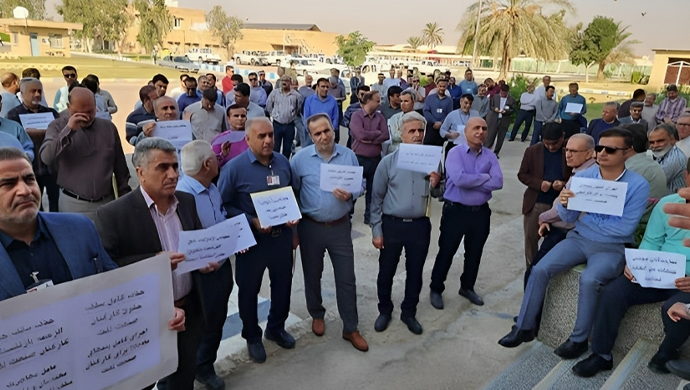 استمرار الاحتجاجات في إيران من قبل عمال صناعة الصلب وكوادرشركة النفط والطاقم الطبي والسائقين