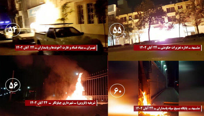 150 عملية ينفذها وحدات المقاومة وشباب الانتفاضة ضد نظام الملالي في عموم إيران(1)