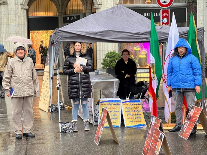 زيوريخ، سويسرا – وقفة لإيرانيين دعما للانتفاضة الوطنية في إيران