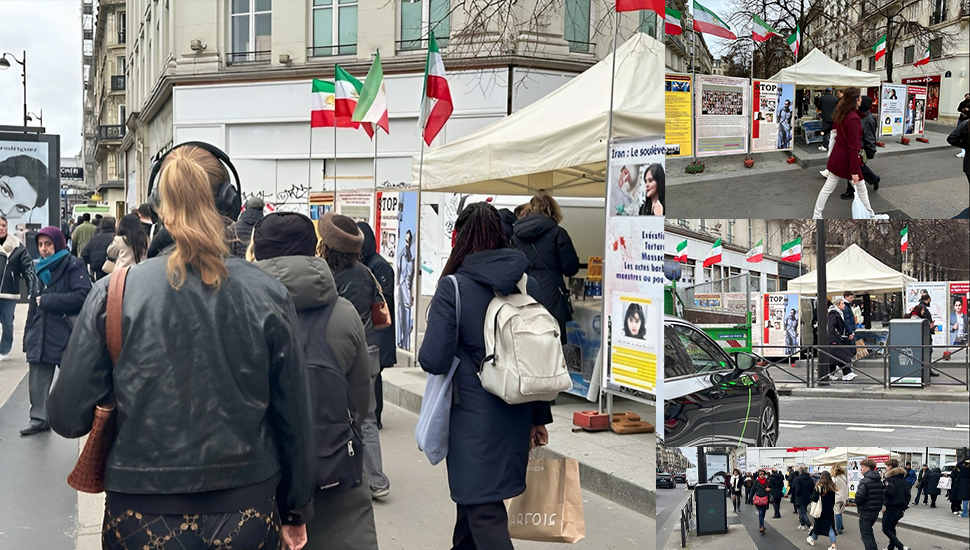 باريس - معرض لصور الشهداء وللكتب تضامنًا مع الانتفاضة الإيرانية