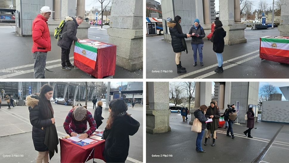 لوسيرن، سويسرا - جمع عريضة ضد عقوبة الإعدام في إيران