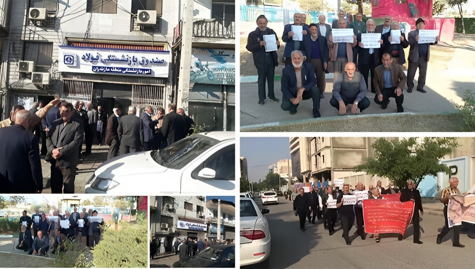 تجمعات احتجاجية لمتقاعدي الضمان الاجتماعي والعاملين في شركة النفط و الممرضين والمتقاعدين في صناعات الصلب في مدن إيران