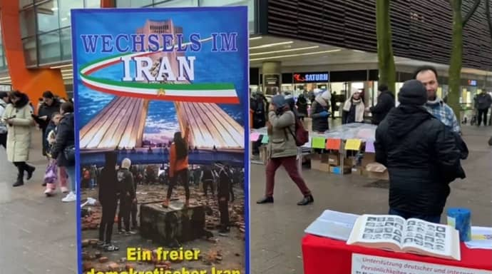هامبورغ، ألمانيا – معرض لصور شهداء الانتفاضة الوطنية في إيران