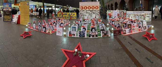 هامبورغ، ألمانيا – معرض لصور شهداء الانتفاضة الوطنية في إيران