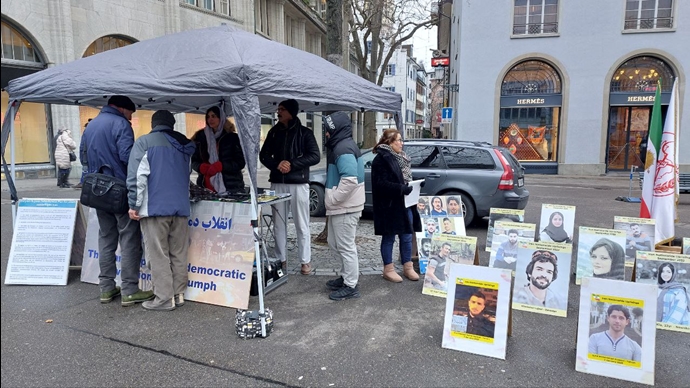زيورخ، سويسرا - إحياء ذكرى شهيدين من انتفاضة الشعب الإيراني