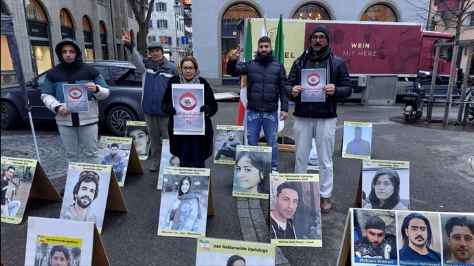 زيورخ، سويسرا - إحياء ذكرى شهيدين من انتفاضة الشعب الإيراني