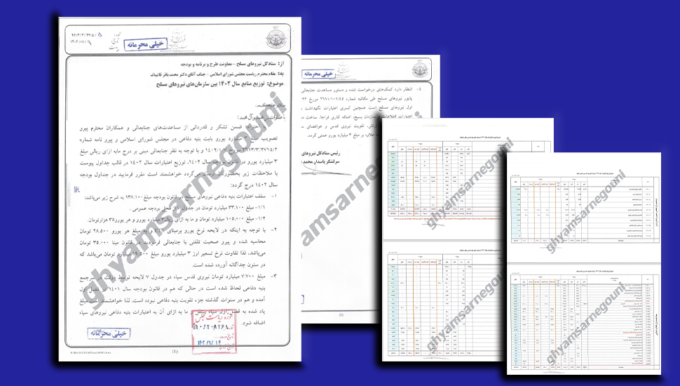 الوثائق تكشف: الميزانية الفلكية للأجهزة القمعية لنظام الملالي