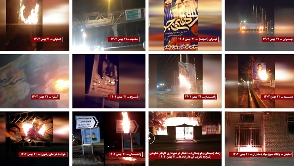 شباب الانتفاضة يشعلون النار في مراكز الباسيج ورموز النظام في طهران وعشرات المدن الإيرانية