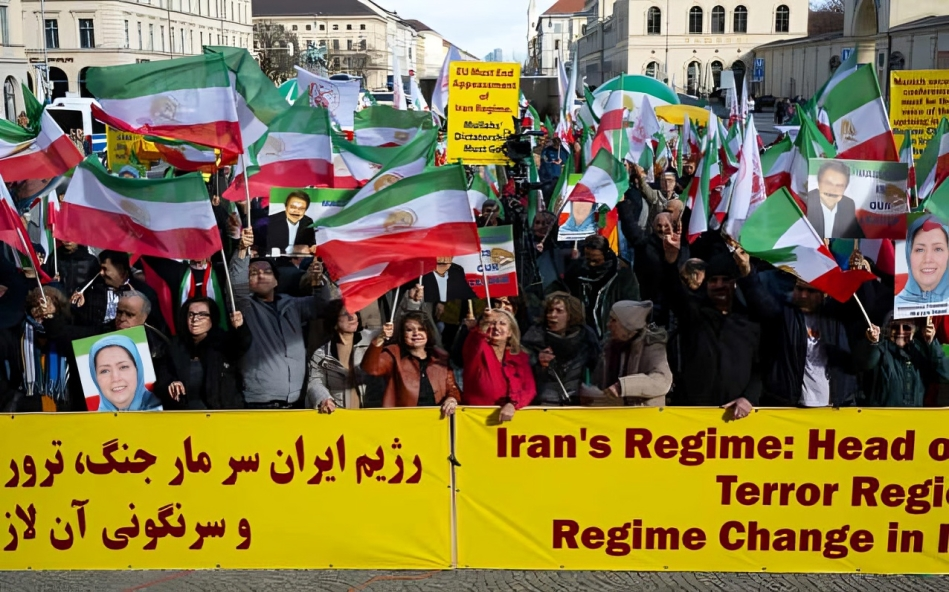 تظاهرة الجالية الإيرانية في ميونيخ تزامنًا مع عقد مؤتمر ميونيخ الأمني تستأثر باهتمام من قبل وكالات الأنباء العالمية