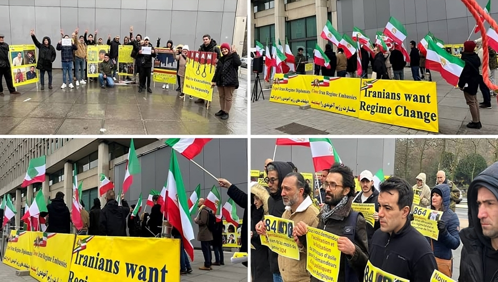 بروكسل  – وقفة للإيرانيين لدعم اللاجئين الإيرانيين في بلجيكا 