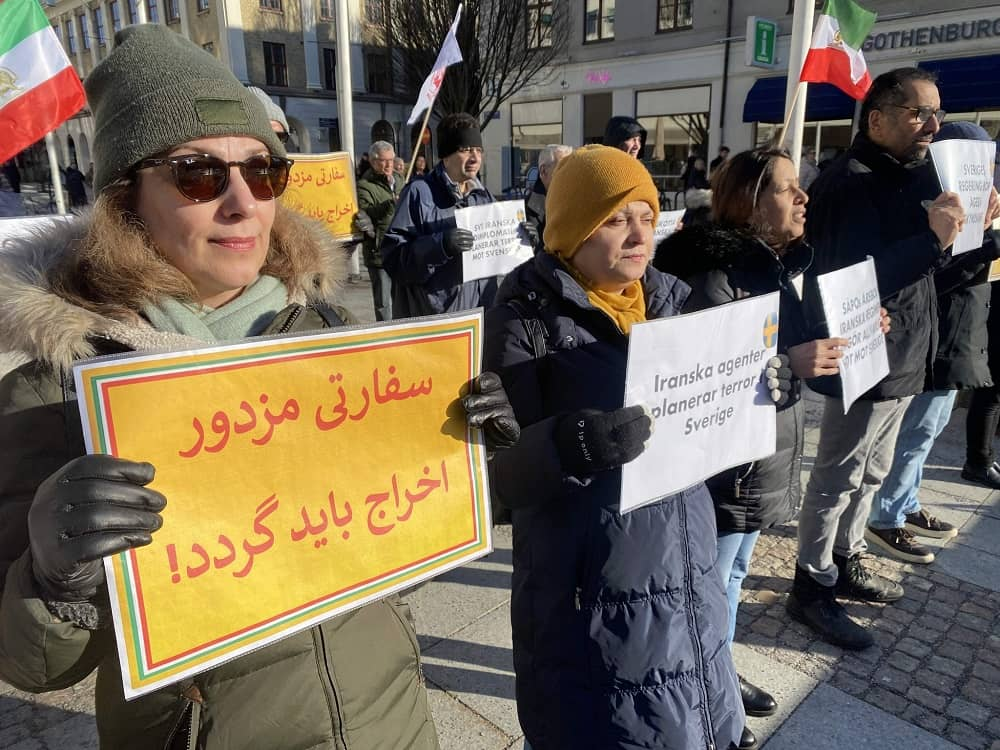 غوتنبرغ، السويد - تجمع أنصار مجاهدي خلق تضامنًا مع الثورة الإيرانية