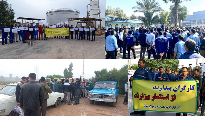 إضرابات وتجمعات احتجاجية في شركة النفط وصناعة الصلب جنوبي إيران