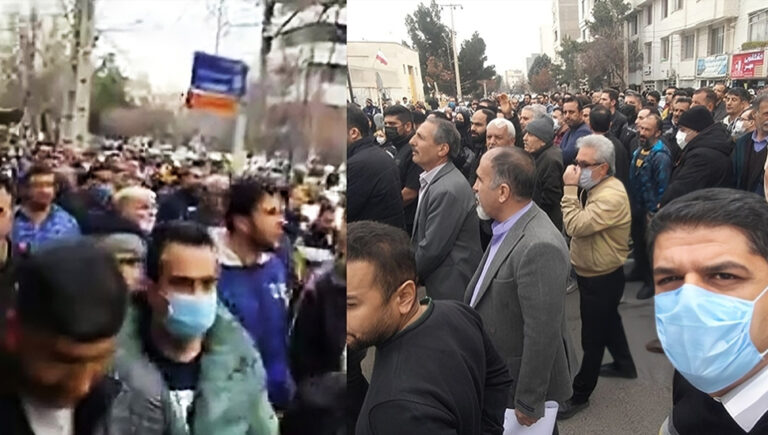 اقتحام عناصر القمع الحكومي للمنهوبين في قزوين