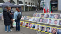 زيورخ سويسرا – طاولة كتب ومعرض لصور الشهداء تضامنا مع الانتفاضة الوطنية في إيران