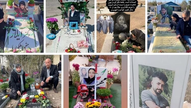 أمهات وعوائل شهداء الانتفاضة الوطنية يحضرون قبور الشهداء يوم الخميس الأخير من العام الإيراني – رسالة السيدة مريم رجوي