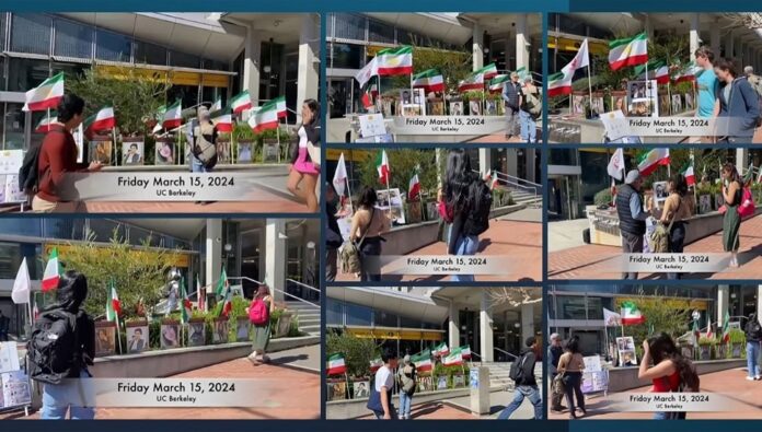 بيركلي، كاليفورنيا  – طاولة كتب ومعرض لصور الشهداء تضامنا مع الانتفاضة الوطنية في إيران 