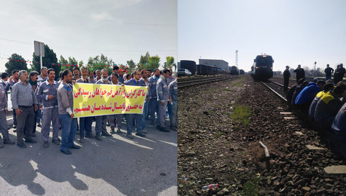إضراب وتجمعات احتجاجية لعمال وموظفي السكك الحديدية في قم وكرج