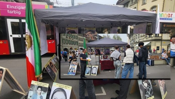 برن سويسرا – طاولة كتب ومعرض لصور الشهداء تضامنا مع الانتفاضة الوطنية في إيران
