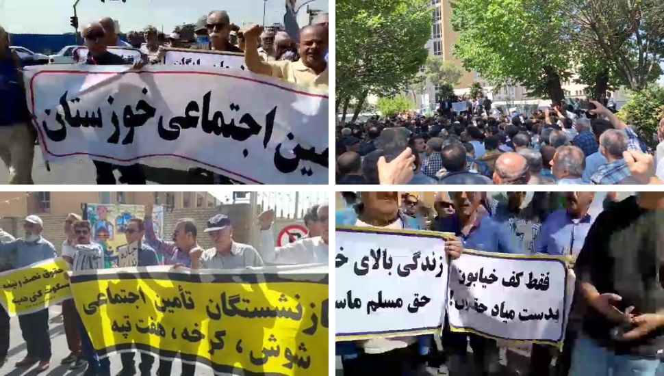 استمرار احتجاجات المتقاعدين في عموم ايران بشعار لا التهديد ولا السجن ولا الاعدام يمنعنا