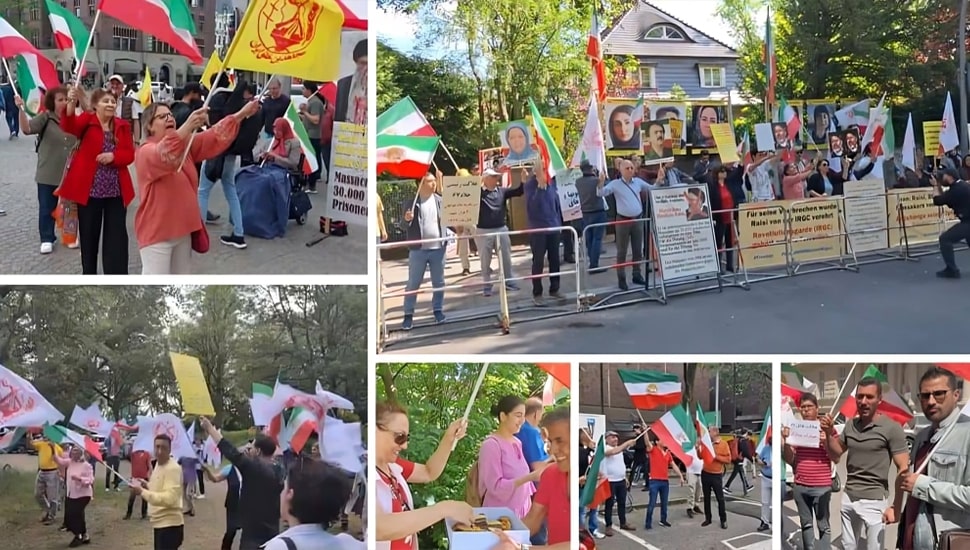 احتفال الإيرانيين أمام سفارات نظام الملالي في مختلف الدول بمناسبة نفوق إبراهيم رئيسي