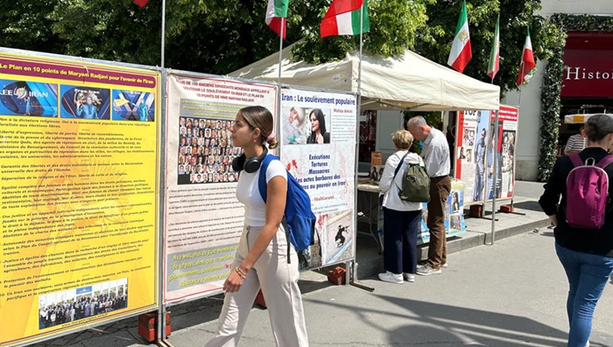 مظاهرات في كوبنهاغن وباريس ودوسلدورف تضامنا مع الانتفاضة الوطنية في إيران 