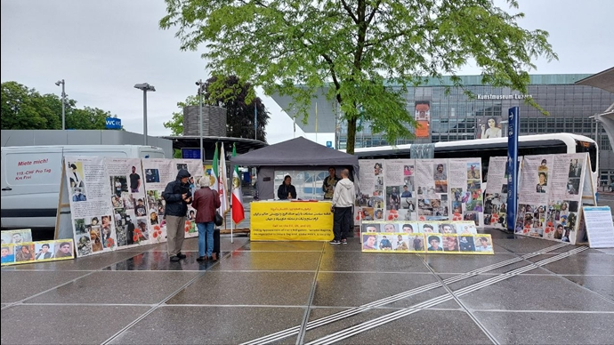 لوتزيرن سويسرا – طاولة كتب ومعرض لصور الشهداء تضامنا مع الانتفاضة الوطنية في إيران