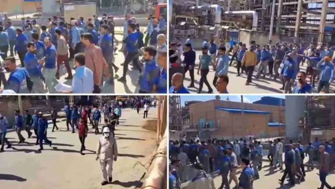 استمرار إضراب واسع النطاق في صناعة النفط والغاز الإيرانية ِإضراب أكثر من 20 ألف عامل