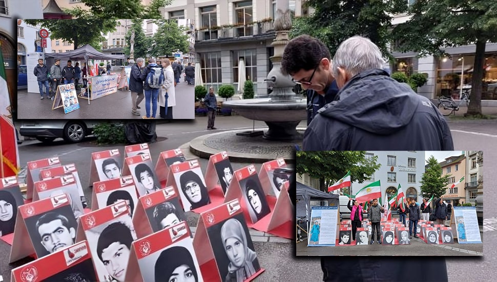 زيورخ – طاولة كتب ومعرض لصور الشهداء تضامنا مع الانتفاضة الوطنية في إيران