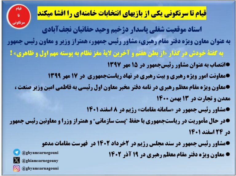 الكشف عن وثائق متعلقة بالوضع الوظيفي لـ وحيد حقانيان