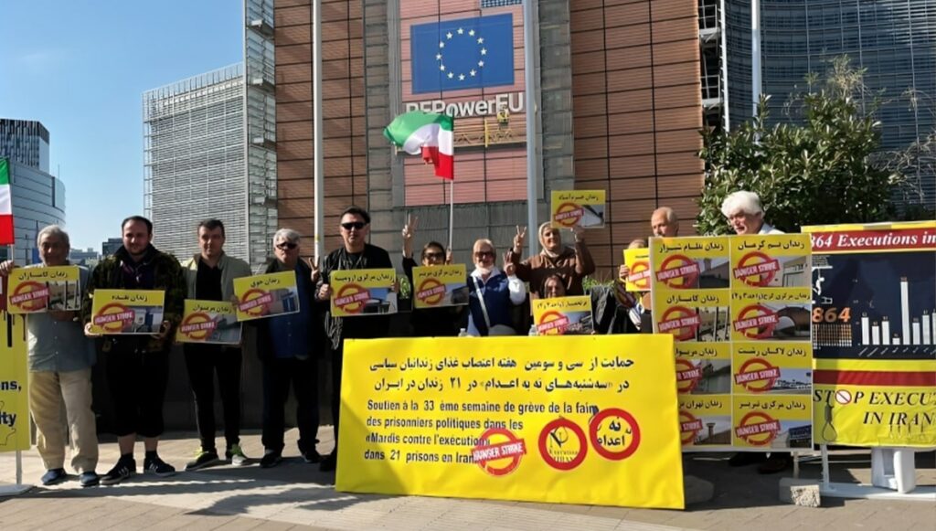 بروكسل – مظاهرة الإيرانيين تضامناً ودعماً لحملة "ثلاثاءات لا للإعدام" ضد نظام إيران
