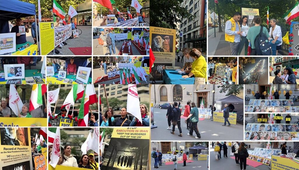 مظاهرات أنصار منظمة مجاهدي خلق في أوروبا والولايات المتحدة وكندا وأستراليا في الشهر الماضي