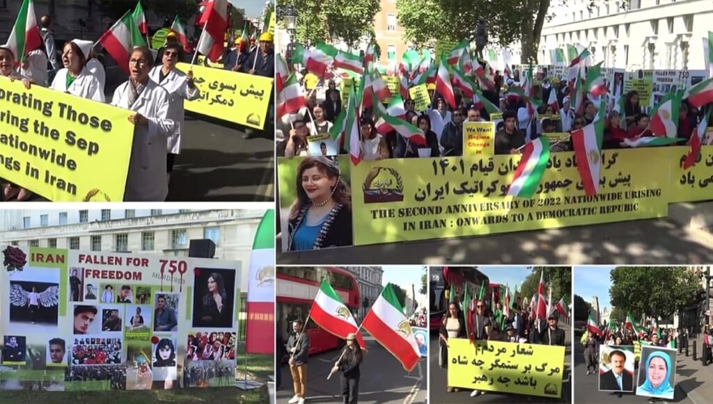 تظاهرات الإيرانيين في لندن:  نحو الجمهورية الديمقراطية في إيران