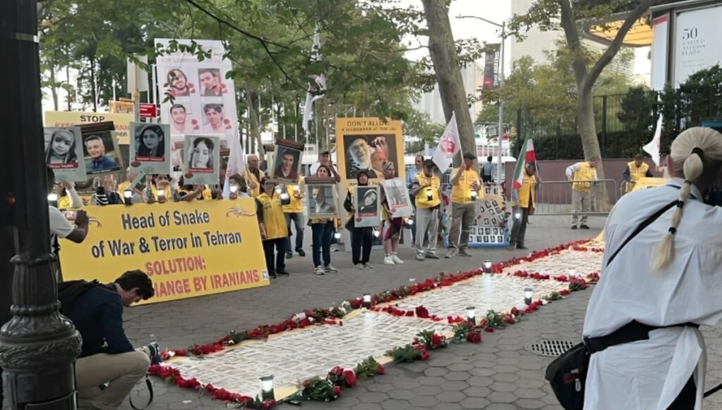 نيويورك: مظاهرات الإيرانيين أمام الأمم المتحدة احتجاجًا على موجة الإعدامات في إيران