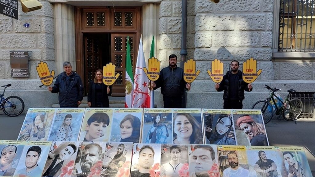 سانت غالن، سويسرا – إقامة طاولة للكتب ومعرض صور الشهداء تضامناً مع الانتفاضة الشاملة في إيران