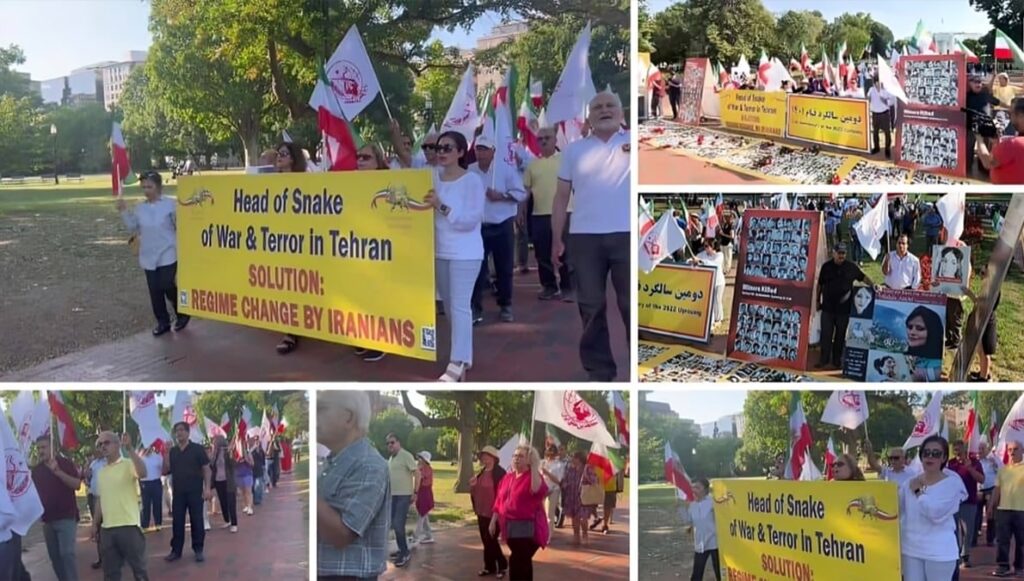 تظاهرات الإيرانيين في واشنطن: الموت للظالم سواء كان الشاه أو خامنئي