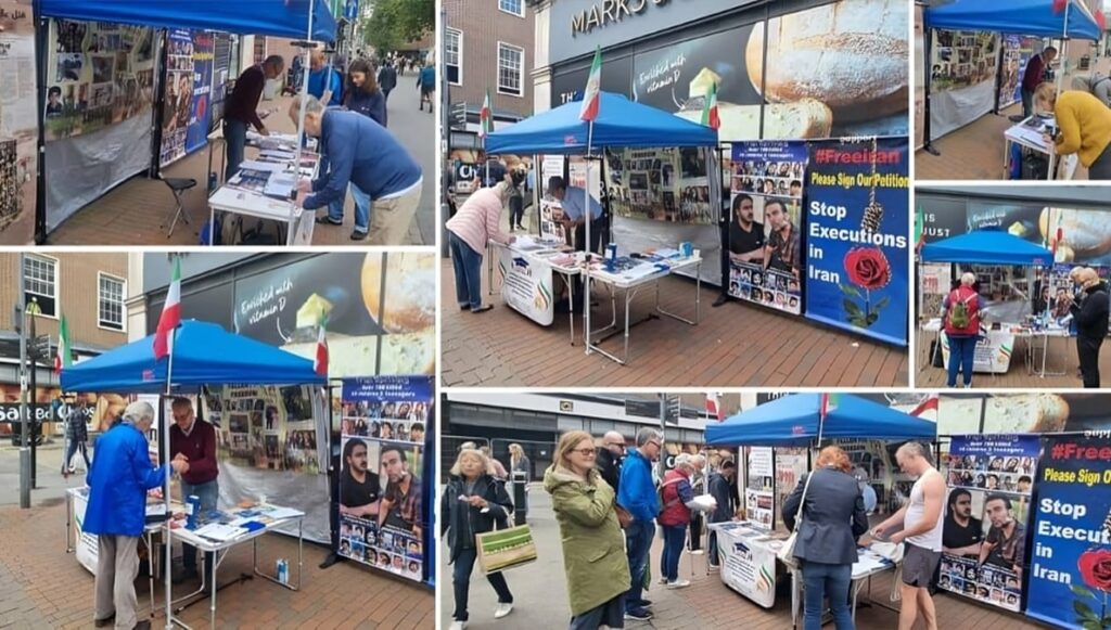 وينشستر إنجلترا - إقامة معرض صور الشهداء في تضامن مع الانتفاضة الإيرانية