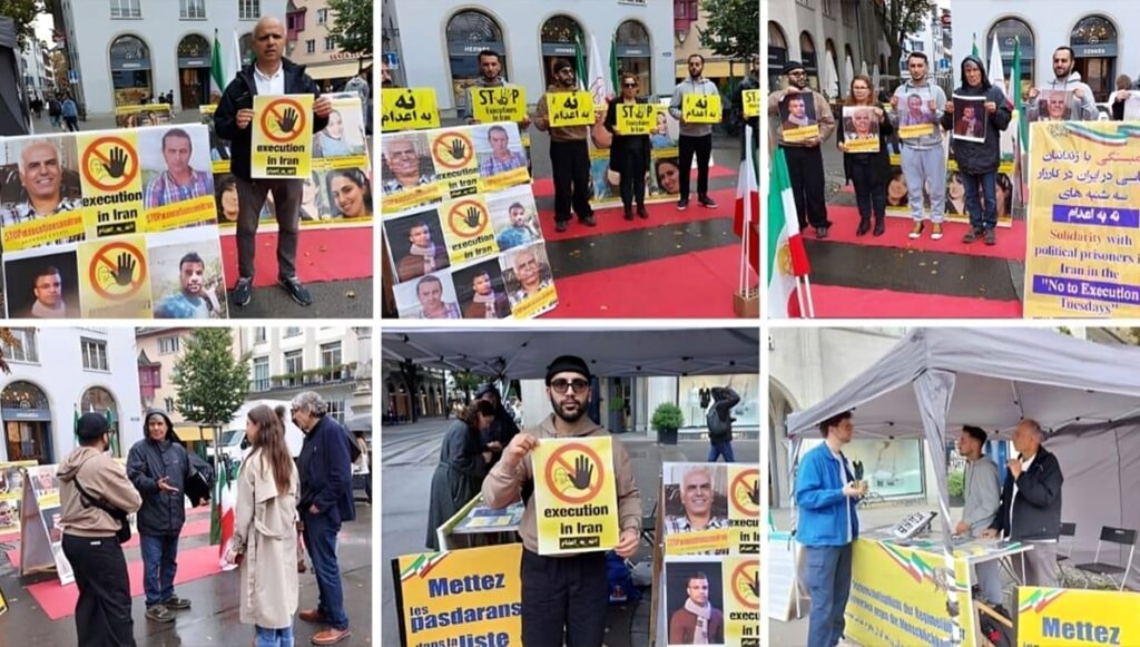 زوريخ سويسرا - إقامة معرض صور الشهداء في تضامن مع الانتفاضة الشعبية