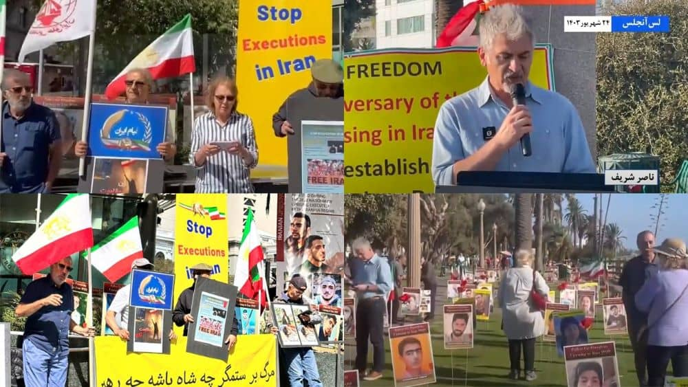 مظاهرات أنصار منظمة مجاهدي خلق في أوروبا والولايات المتحدة وكندا وأستراليا في الشهر الماضي