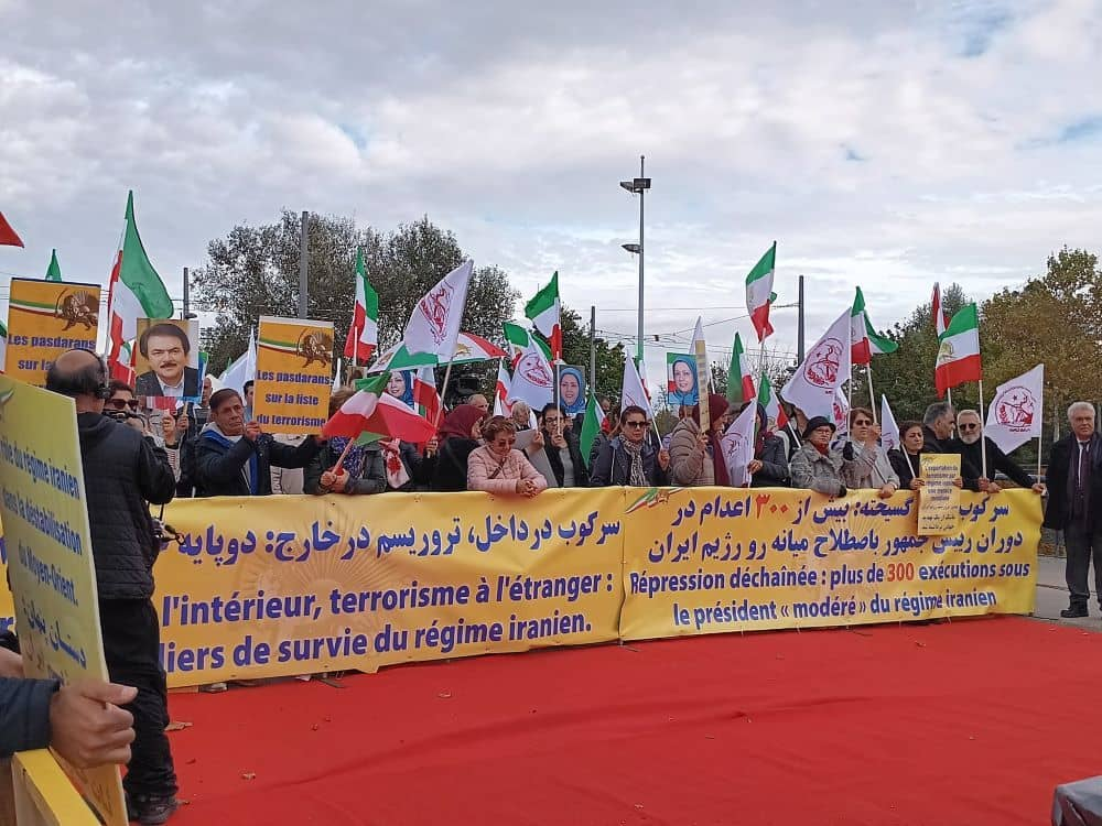 تظاهرات الایرانیین أمام البرلمان الأوروبي في ستراسبورغ تدعو الاتحاد الأوروبي إلى إدراج الحرس الإيراني كمنظمة إرهابية