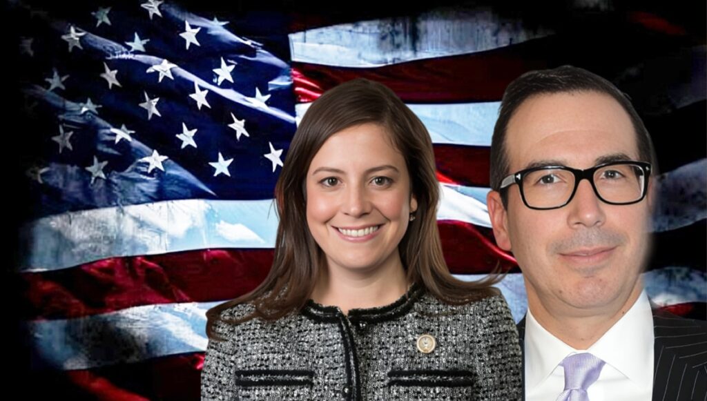 رئيس سابق لوزارة الخزانة الأمريكية ستيفن منوتشين وعضوة الكونغرس إليس ستيفانيك يناديان بتشديد العقوبات على إيران