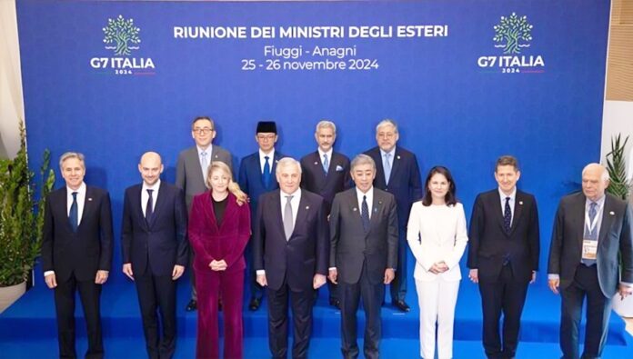 البيان الختامي لوزراء خارجية مجموعة السبع: دعم حل الدولتين لفلسطين وإدانة النظام الإيراني