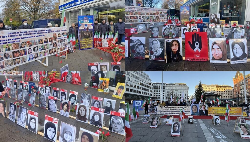 إيرانيون منفيون يحتجون في اليوم العالمي للقضاء على العنف ضد المرأة