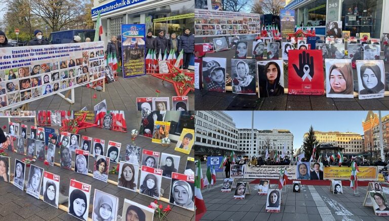 إيرانيون منفيون يحتجون في اليوم العالمي للقضاء على العنف ضد المرأة